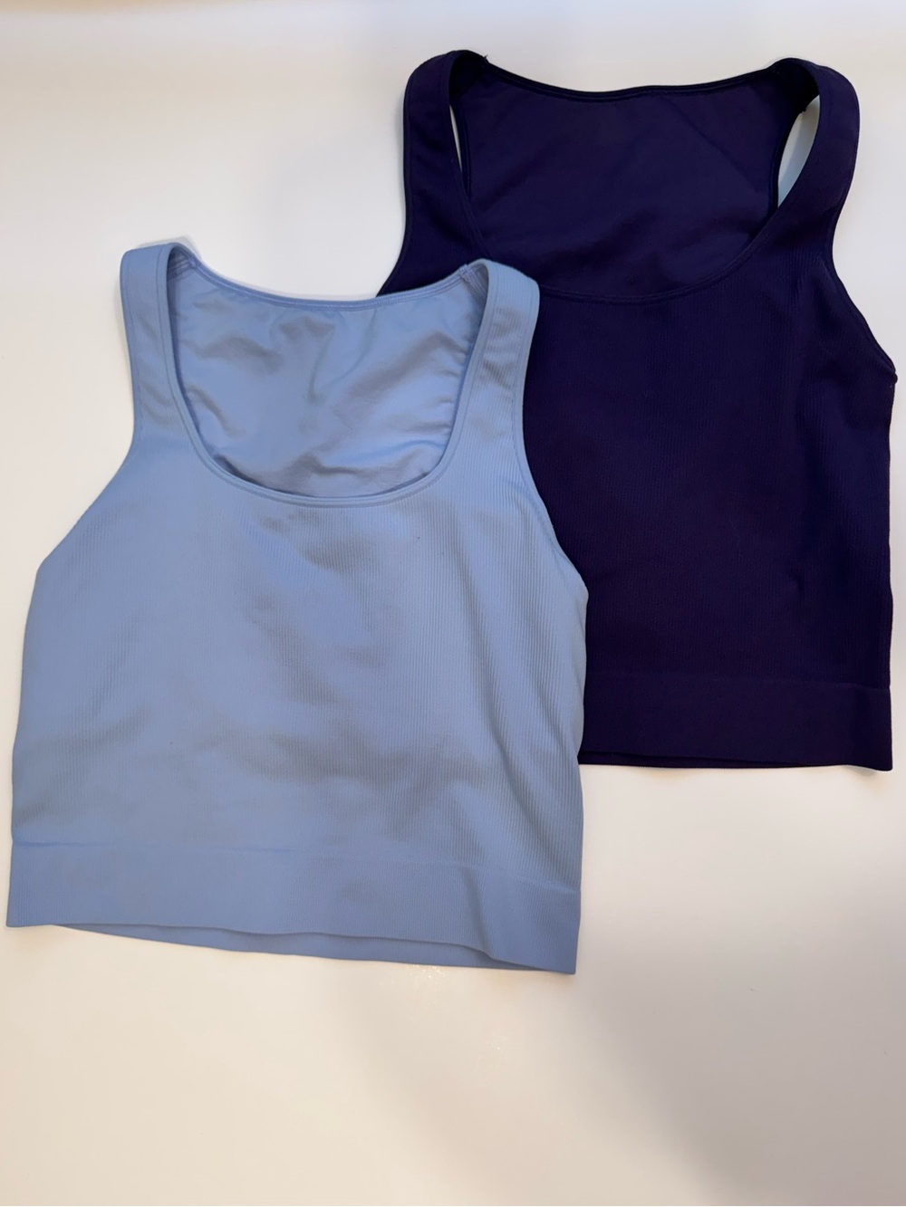 Two Pack! Women’s Scoop Neck Tank Tops - Light Blue and Dark Purple
